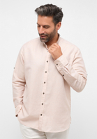 COMFORT FIT Linen Shirt in beige vlakte
