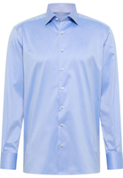 COMFORT FIT Luxury Shirt in mittelblau unifarben