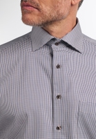 COMFORT FIT Overhemd in donkerblauw gestructureerd