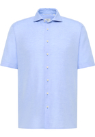 MODERN FIT Linen Shirt in azuurblauw vlakte