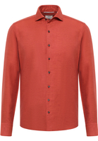 SLIM FIT Linen Shirt in dark red plain