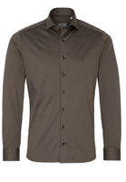 SLIM FIT Jersey Shirt in taupe unifarben