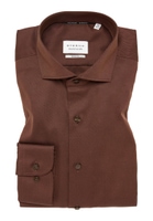 SLIM FIT Cover Shirt in donkerbruin vlakte