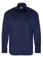 MODERN FIT Soft Luxury Shirt in dark blue plain