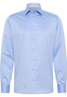 MODERN FIT Luxury Shirt in middenblauw vlakte