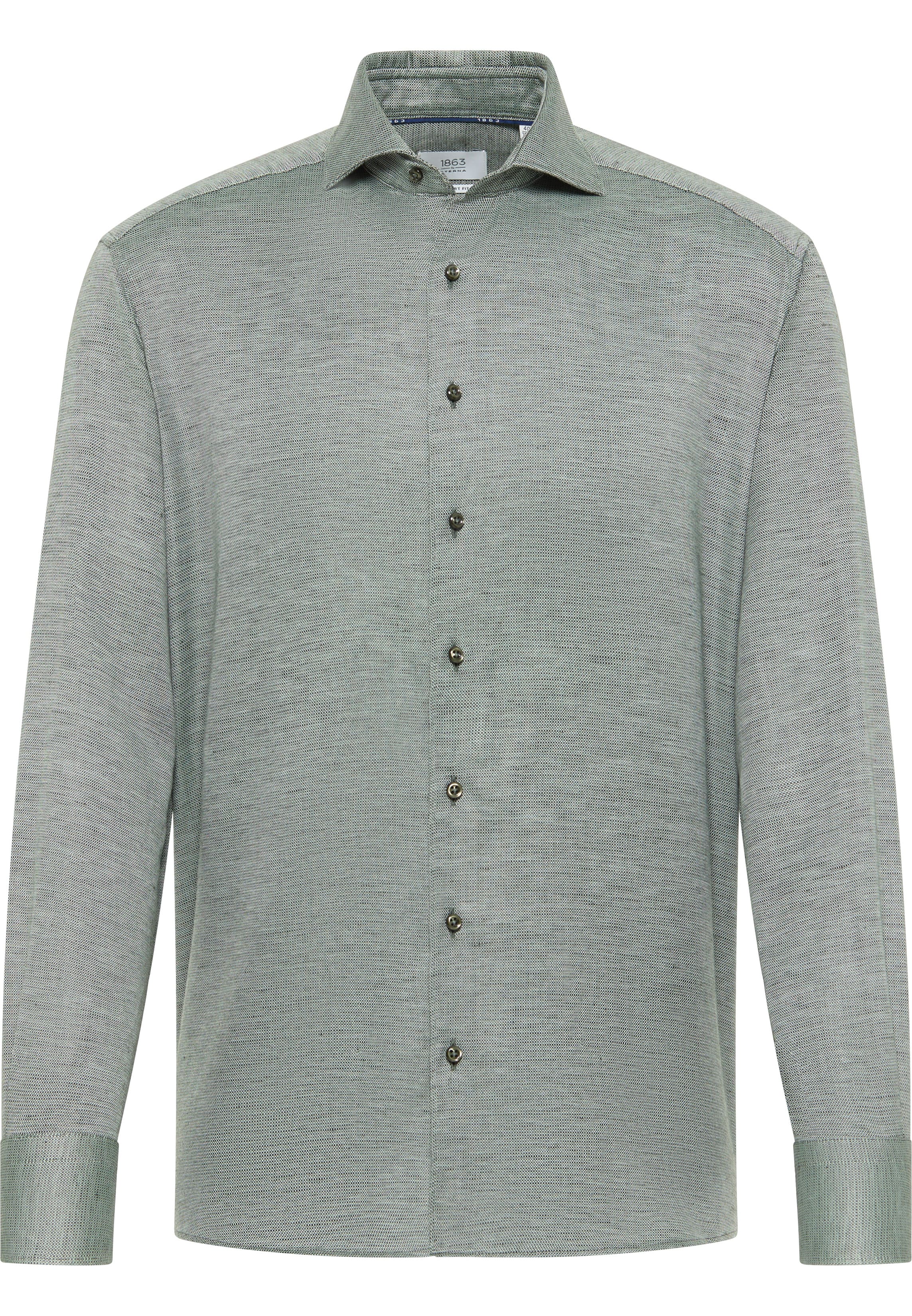 COMFORT FIT Shirt in sage green structured