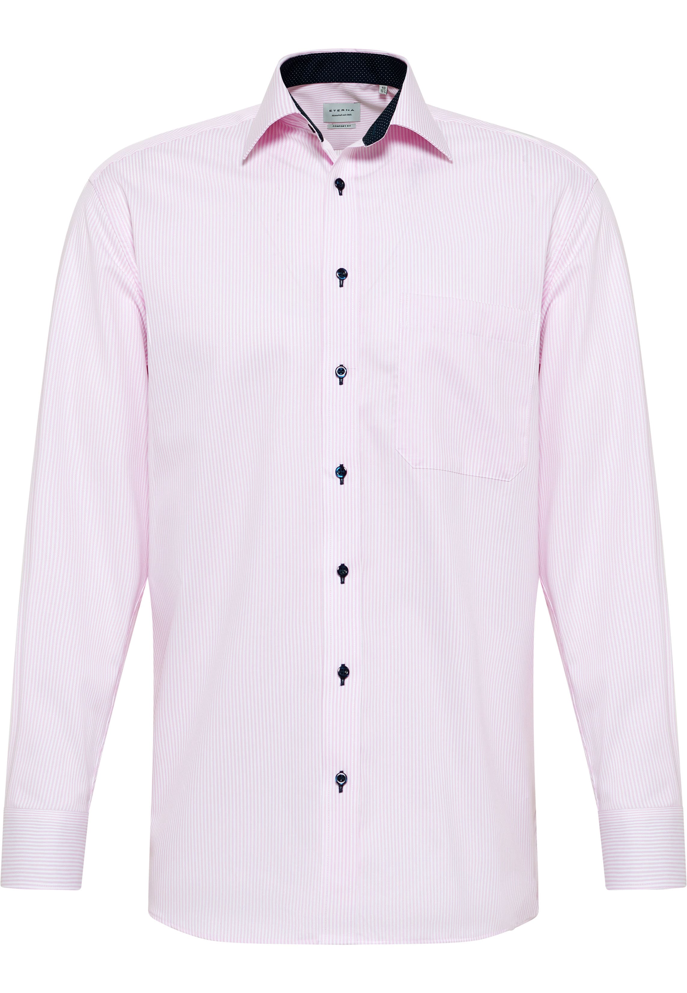 COMFORT FIT Overhemd in roze gestreept