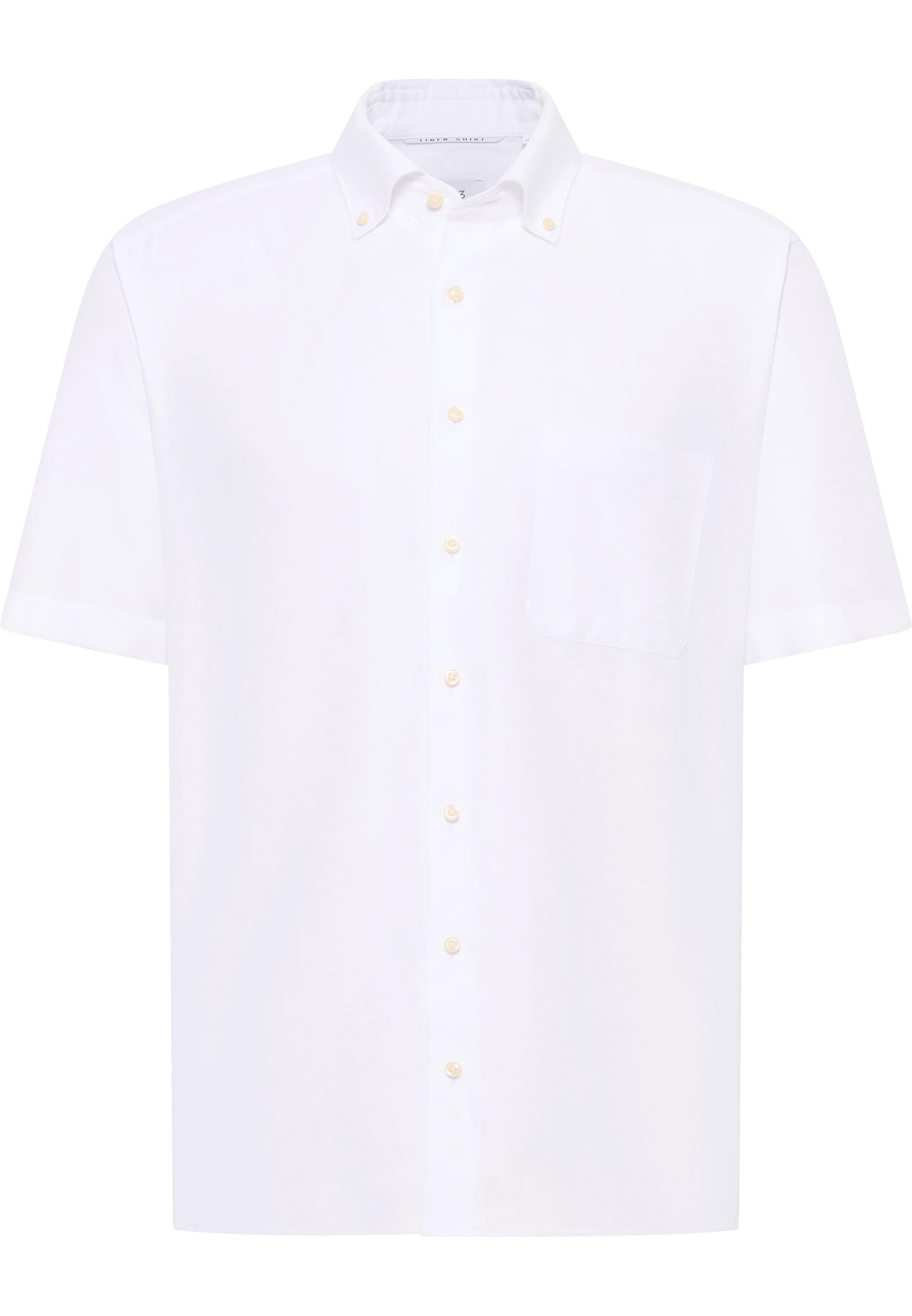 COMFORT FIT Linen Shirt in weiß unifarben