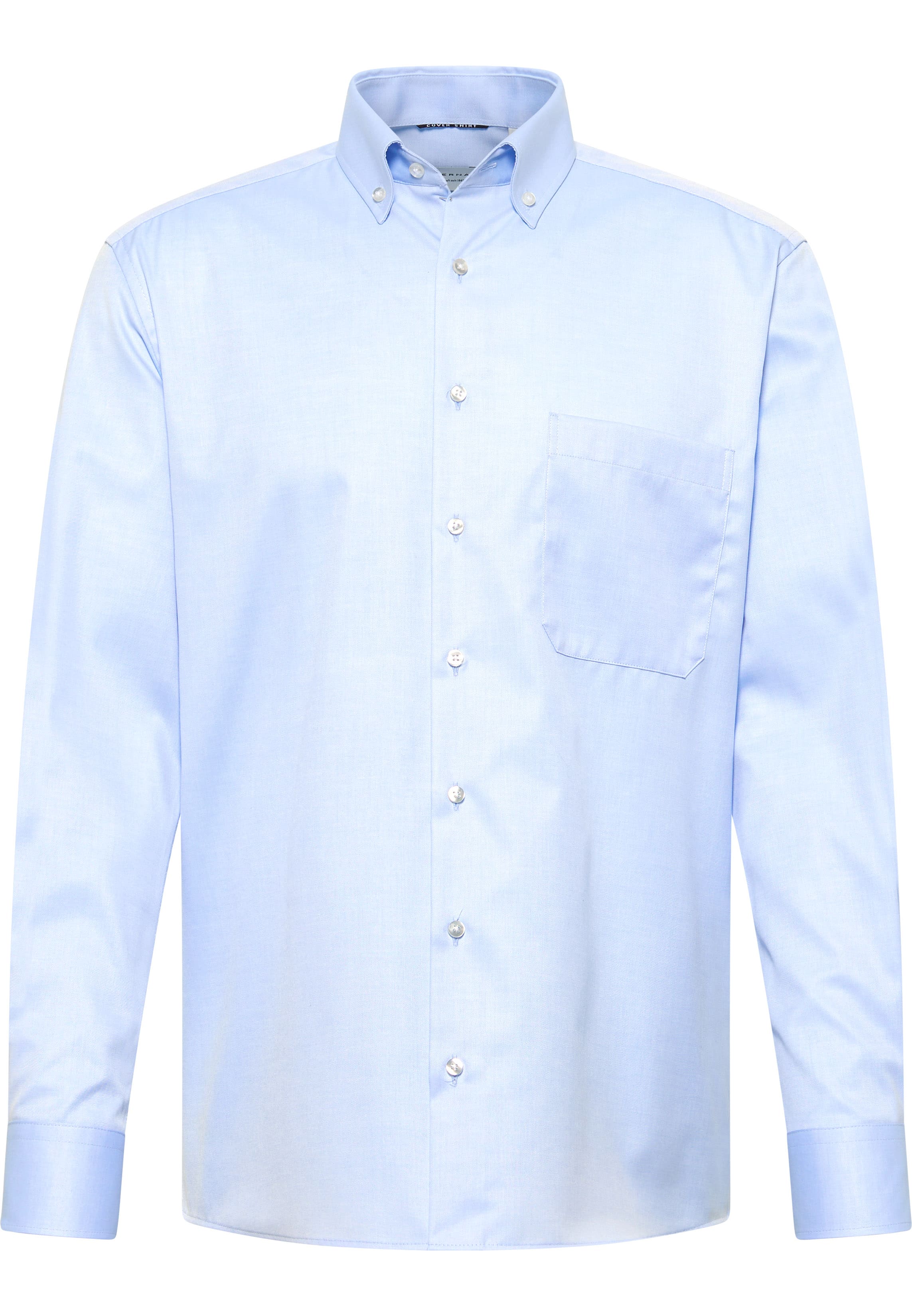 COMFORT FIT Cover Shirt in lyseblå vlakte