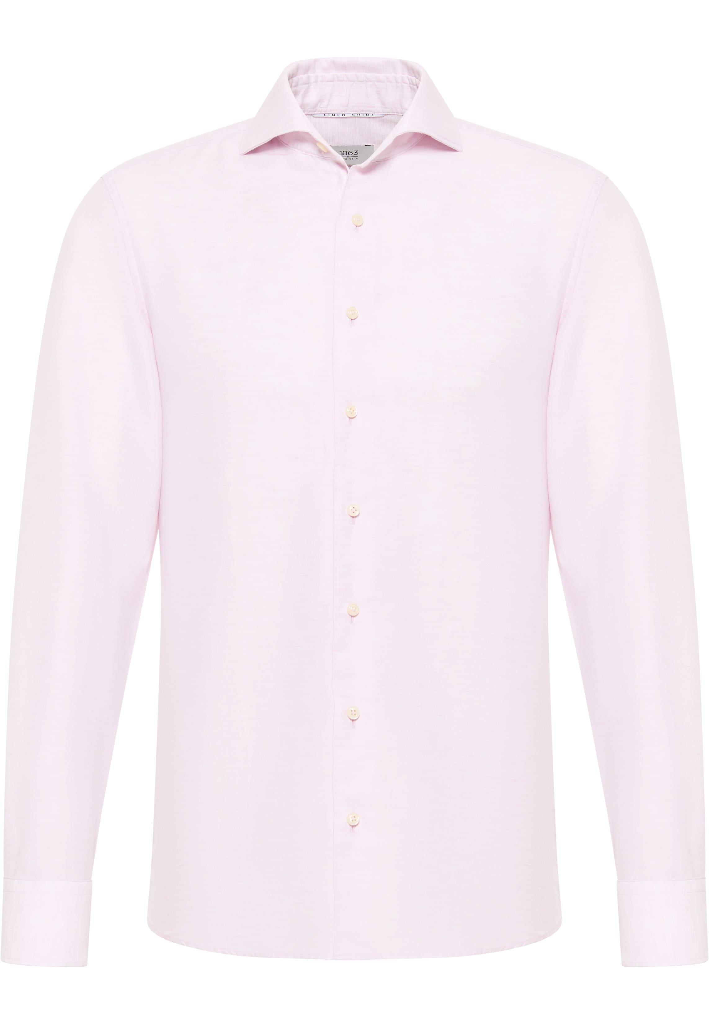 SLIM FIT Linen Shirt in roze vlakte