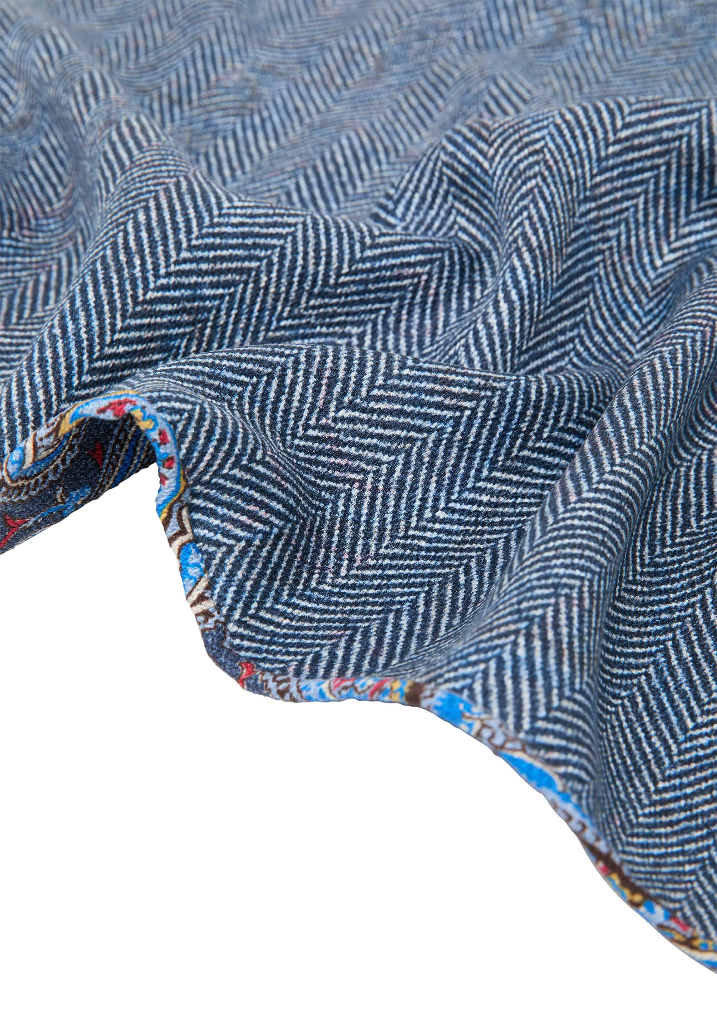 Pochette de costume bleu céruléum imprimé