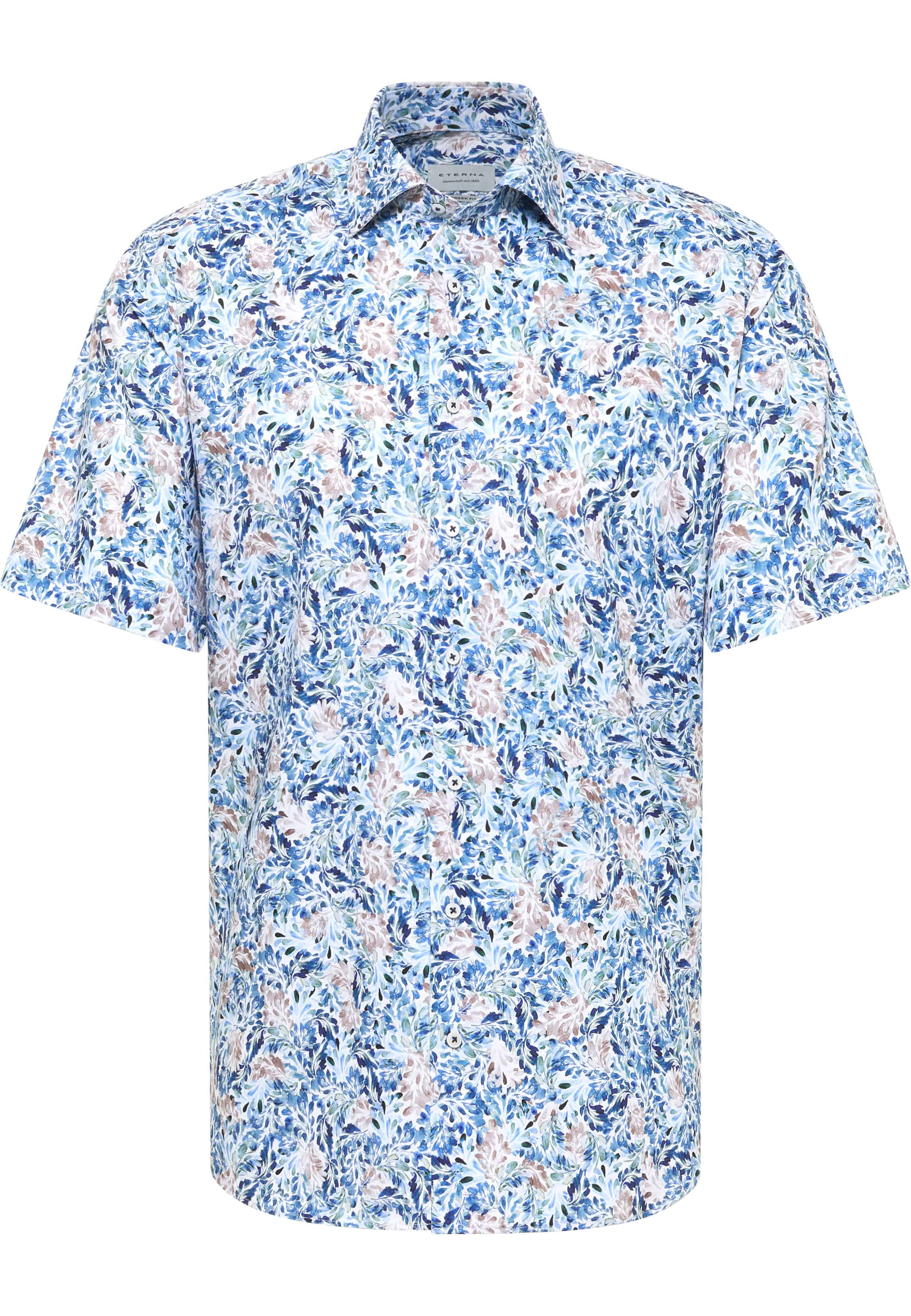MODERN FIT Shirt in medium blue printed