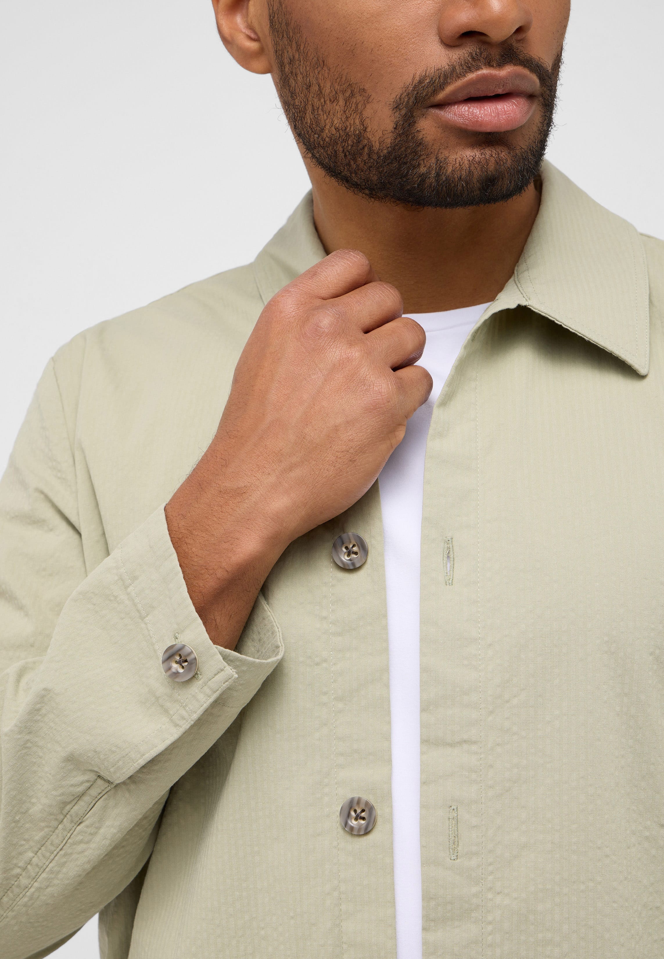 MODERN FIT Shirt in groen vlakte