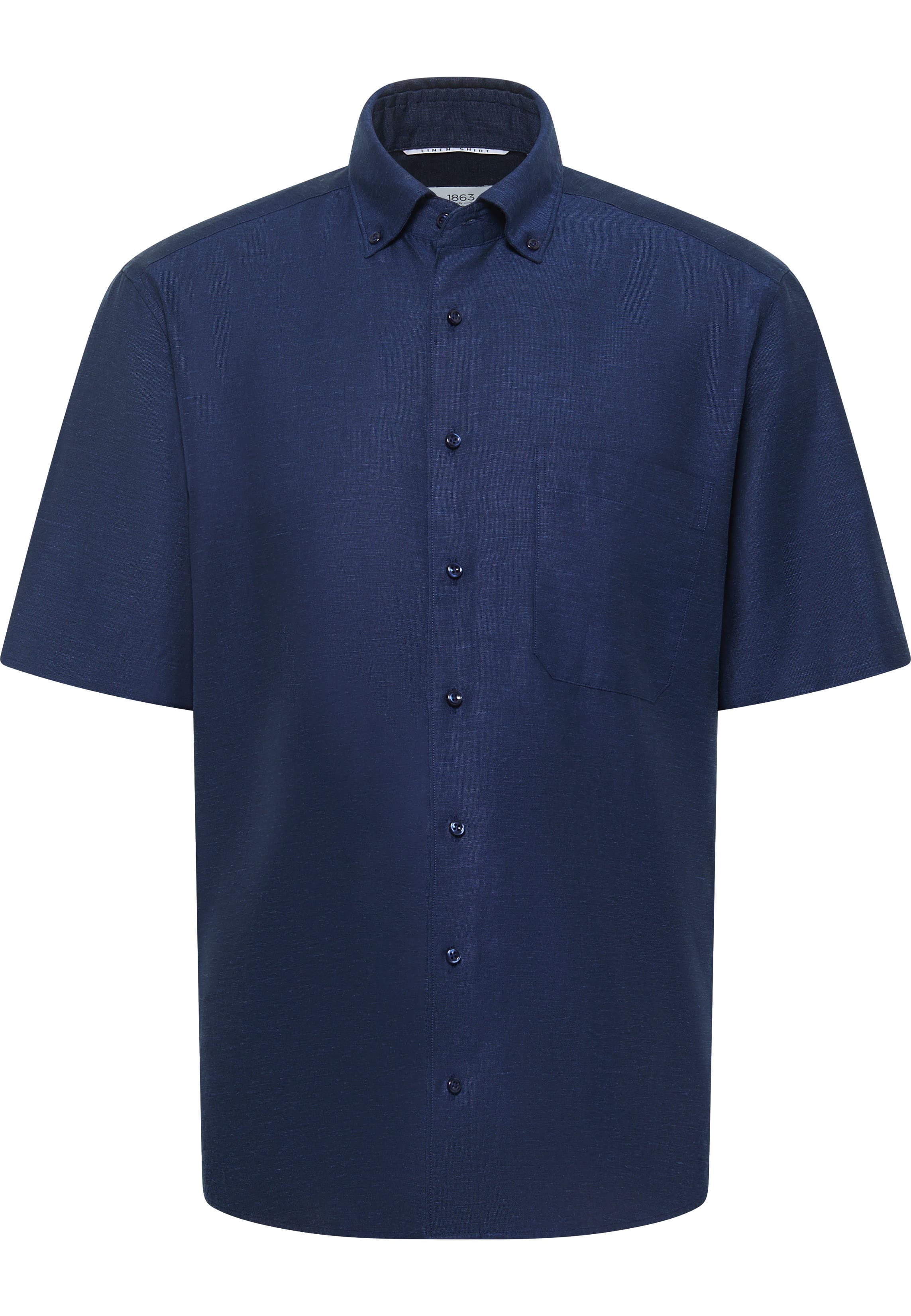 COMFORT FIT Linen Shirt in midnight vlakte