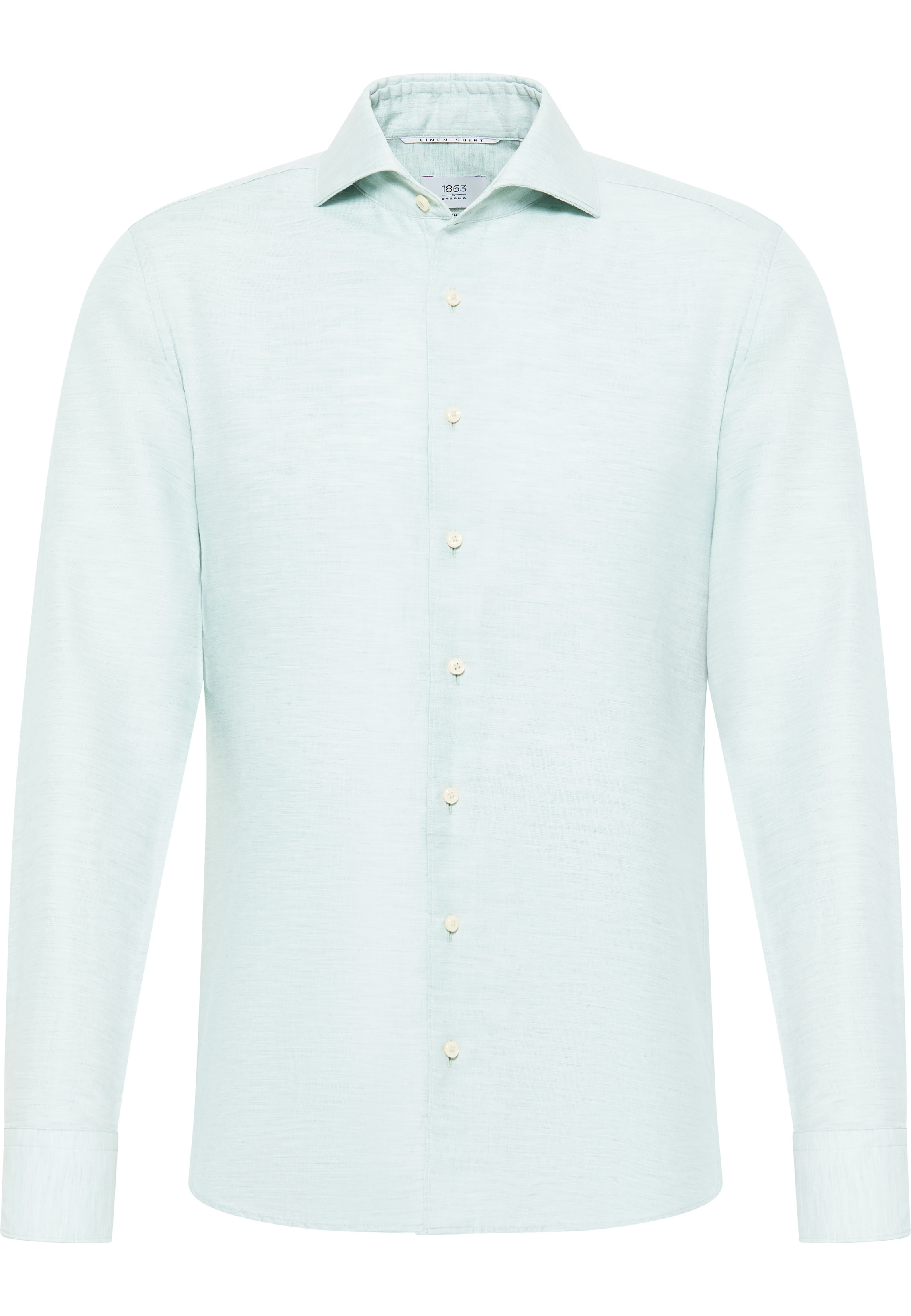 SLIM FIT Linen Shirt in turquoise vlakte