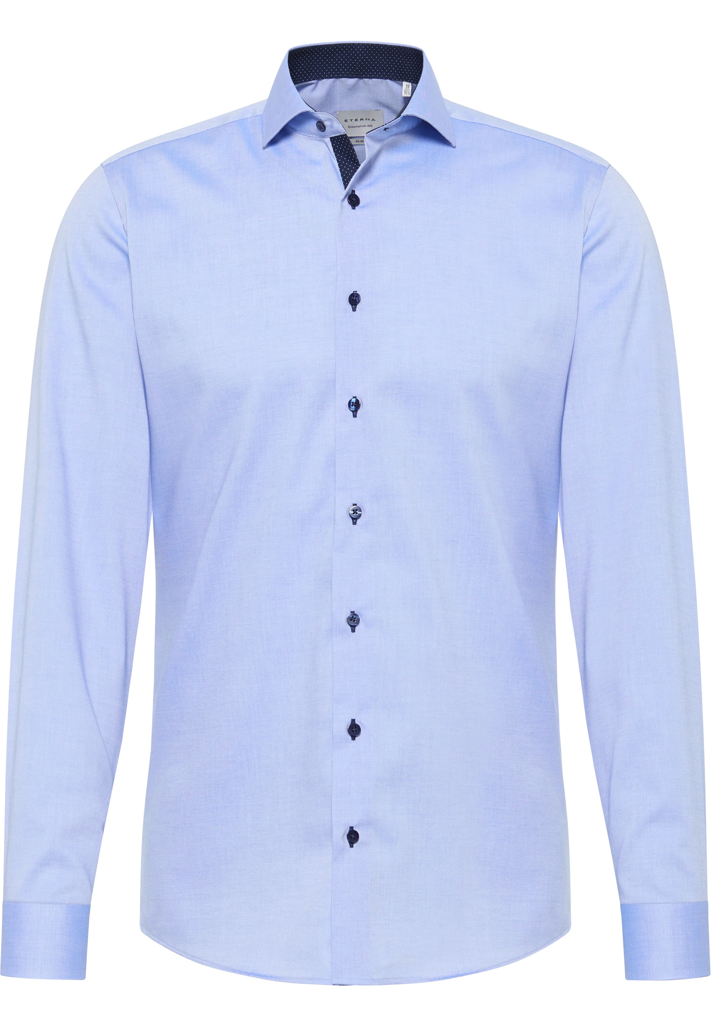 SLIM FIT Overhemd in blauw vlakte