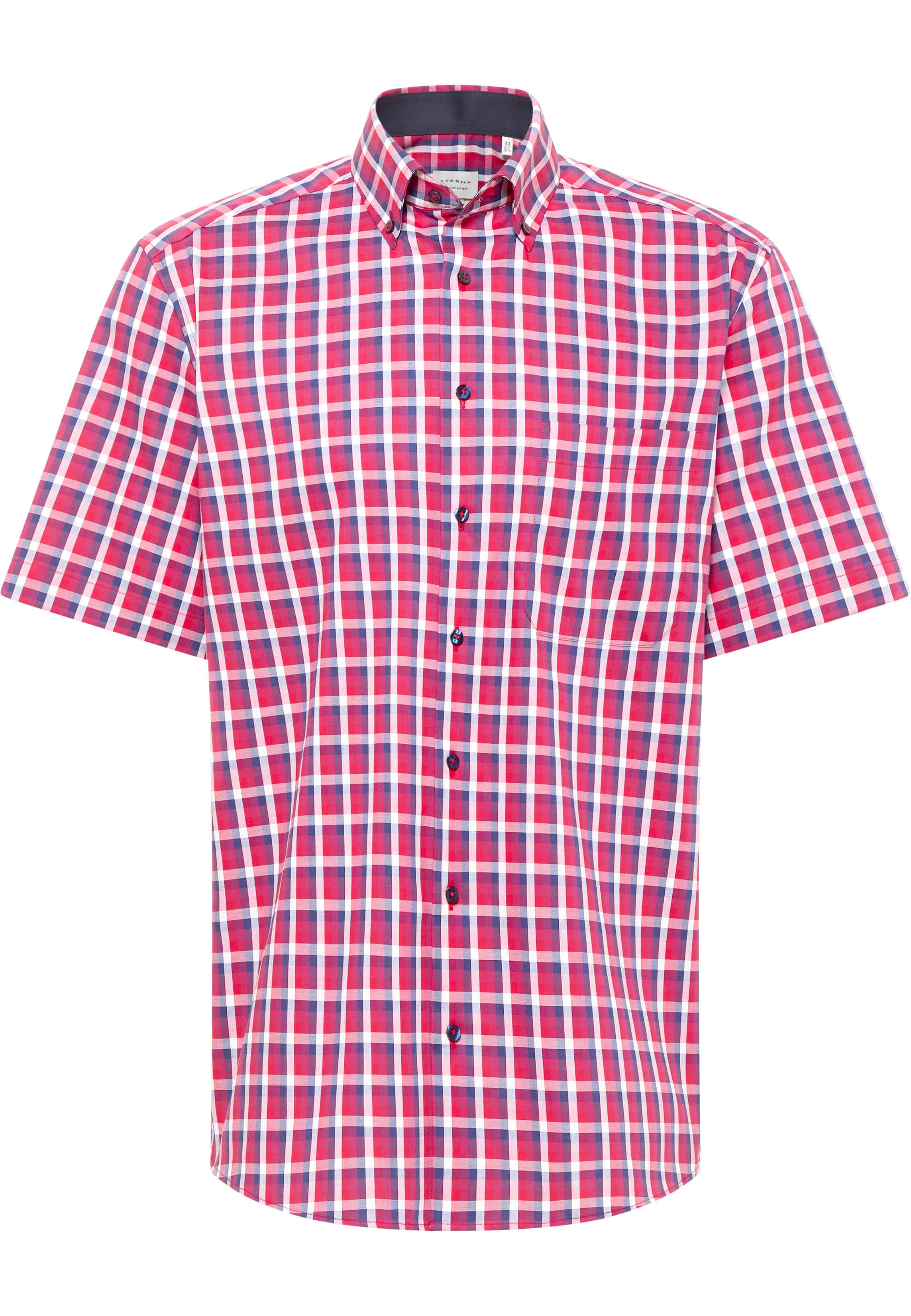 COMFORT FIT Overhemd in rood geruit