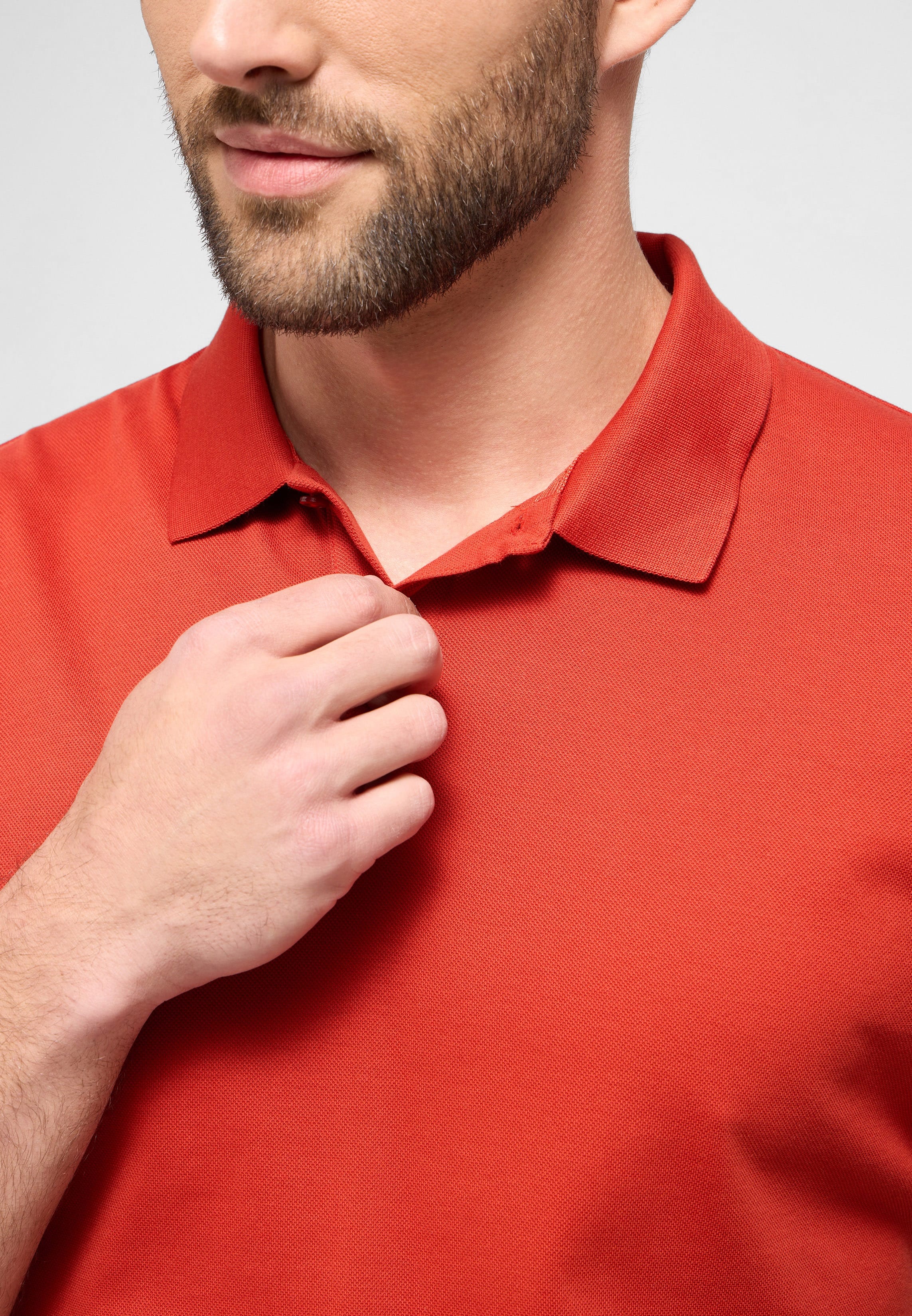 MODERN FIT Poloshirt in rood vlakte