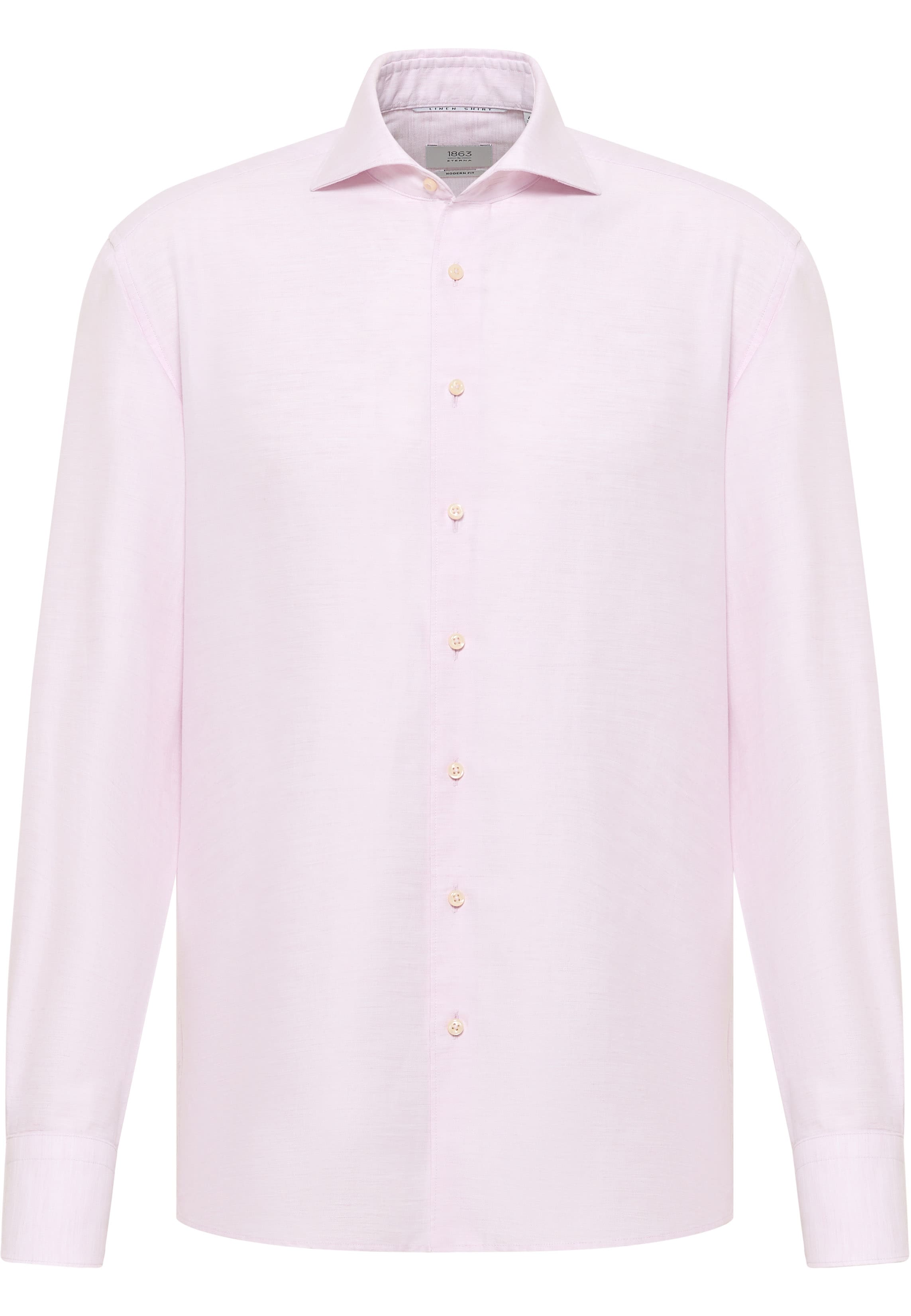 MODERN FIT Linen Shirt in rosa unifarben