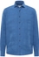 COMFORT FIT Overhemd in rookblauw vlakte