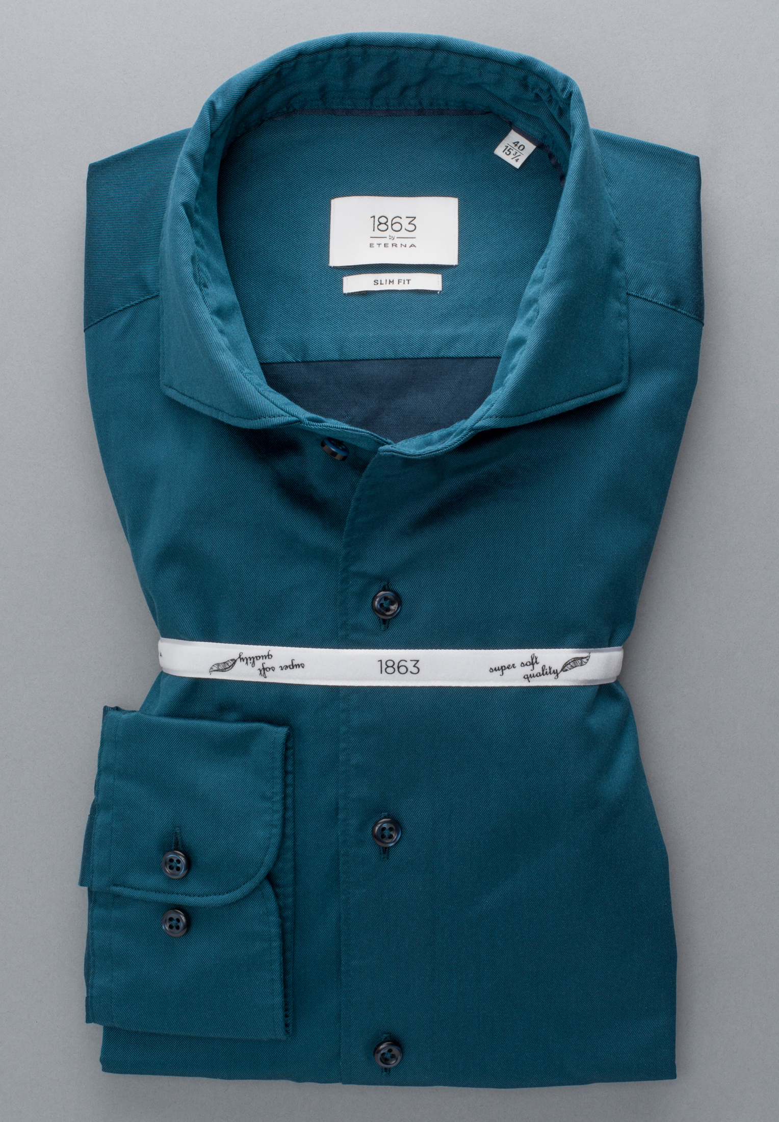 bedrijf Intuïtie Gezamenlijk ETERNA effen Soft Tailoring hemd SLIM FIT | smaragd | 40 | Lange mouw |  1SH03482-04-46-40-1/1