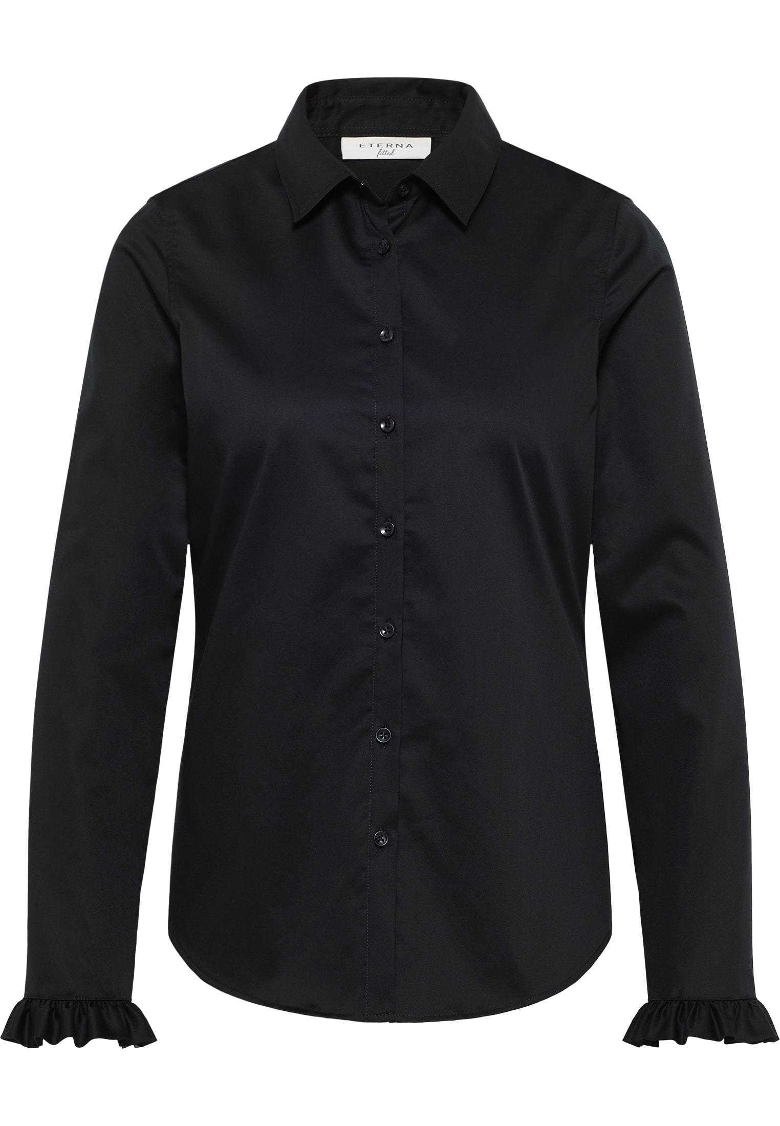 40 Langarm | Satin schwarz schwarz | | in Bluse Shirt 2BL04181-03-91-40-1/1 | unifarben